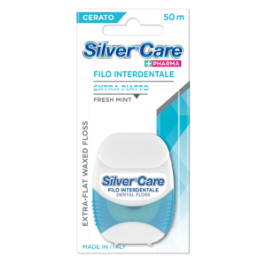 Silver Care Pharma Extra Flat Waxed Dental Floss 50m Fresh Mint
